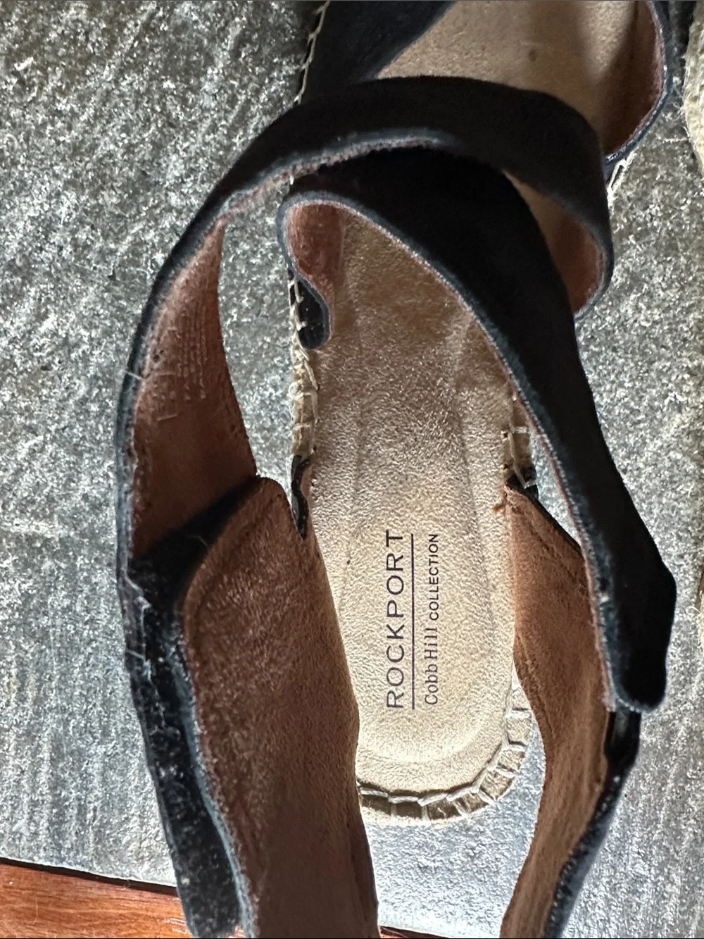 Rockport Black Strappy Espadrille Sandals - Picture 2 of 4